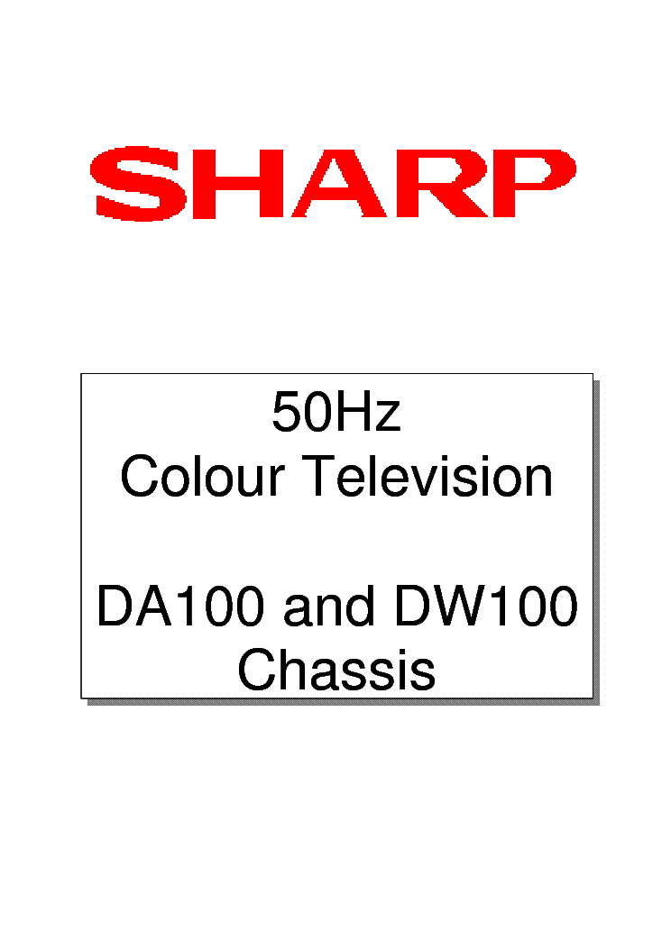 SHARP CHASSIS DA-100 DW-100-TRAINING service manual (1st page)