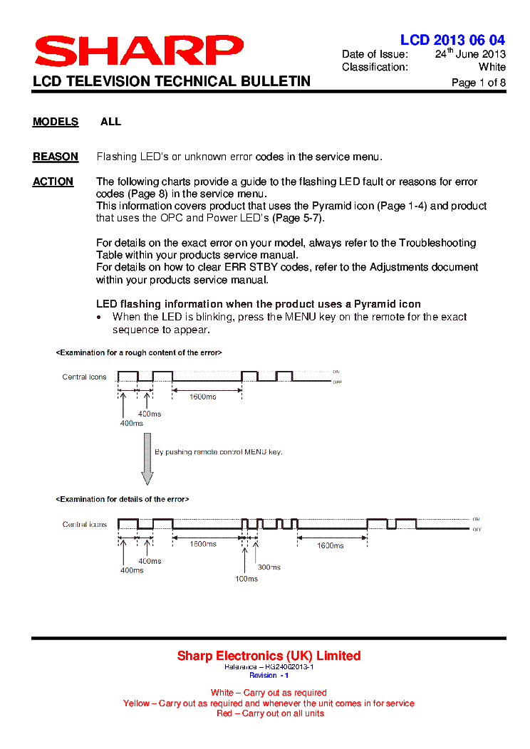 SHARP LC-40LE811E BULLETINS LCD-2013 service manual (1st page)