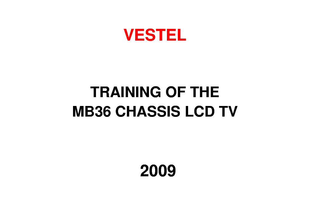 VESTEL 17MB36 CHASSIS MB36 TRAINING-MANUAL service manual (1st page)