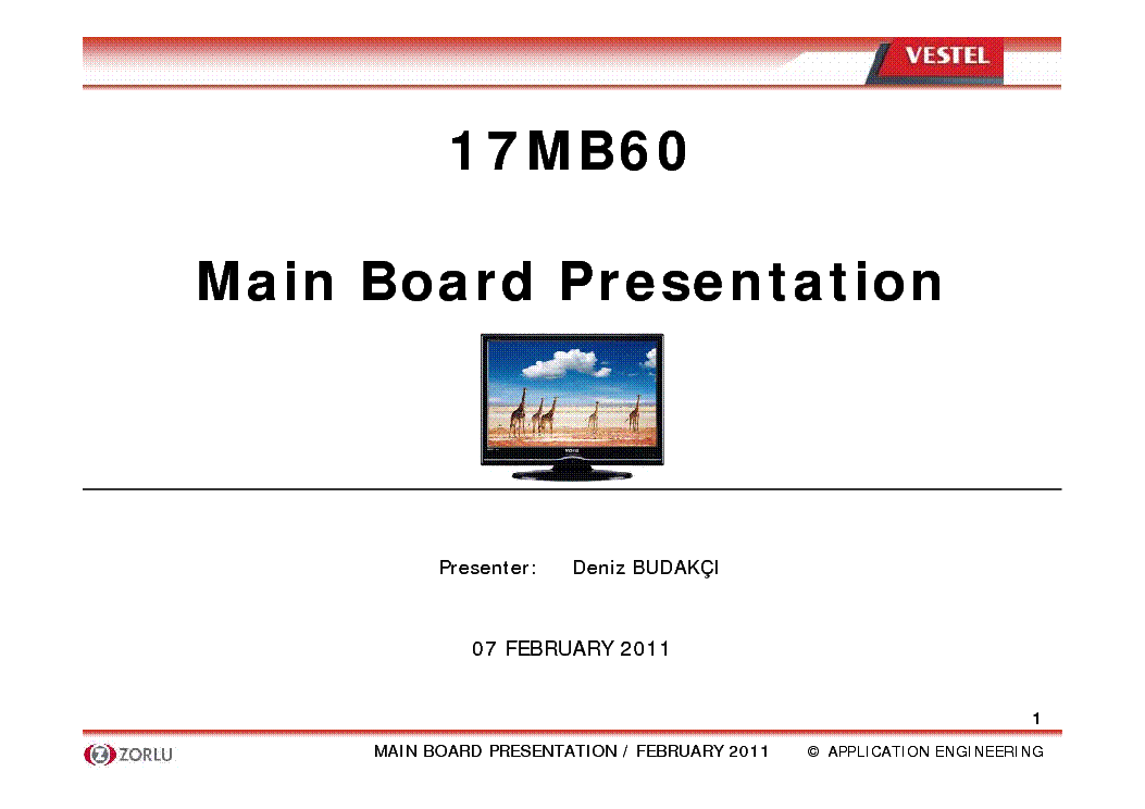 VESTEL CHASSIS 17MB60 MAIN BOARD PRESENTATION service manual (1st page)