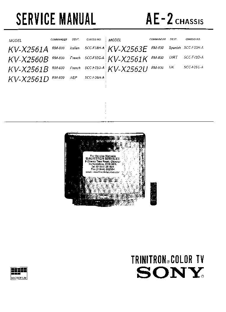 SONY AE-2 service manual