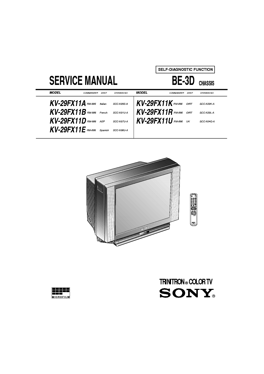 SONY BE-3D service manual