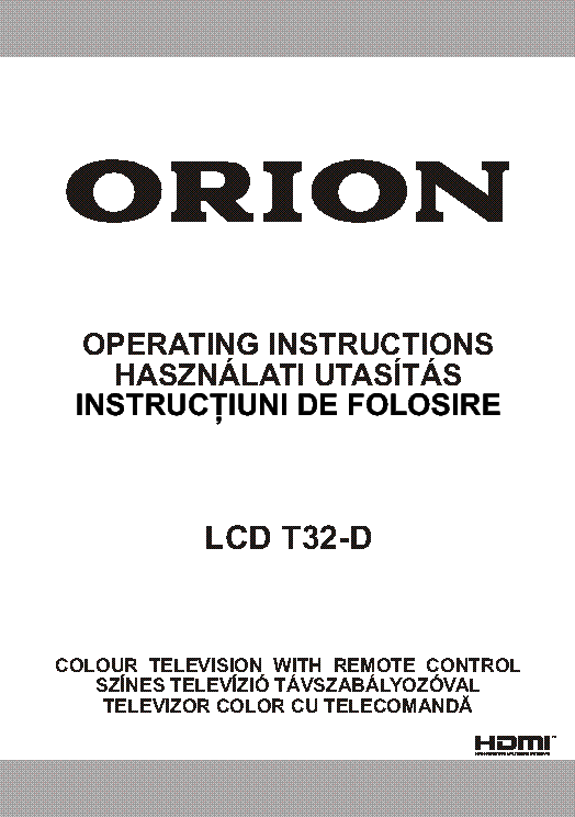 orion lcd tv service manual