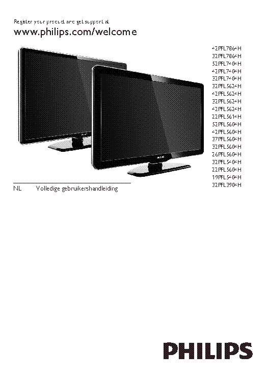 PHILIPS 42PFL7864H 32PFL7864H 52PFL7404H 42PFL5624 22PFL5614 52PFL5604 19PFL5404 32PFL3904H USER MANUAL service manual (1st page)