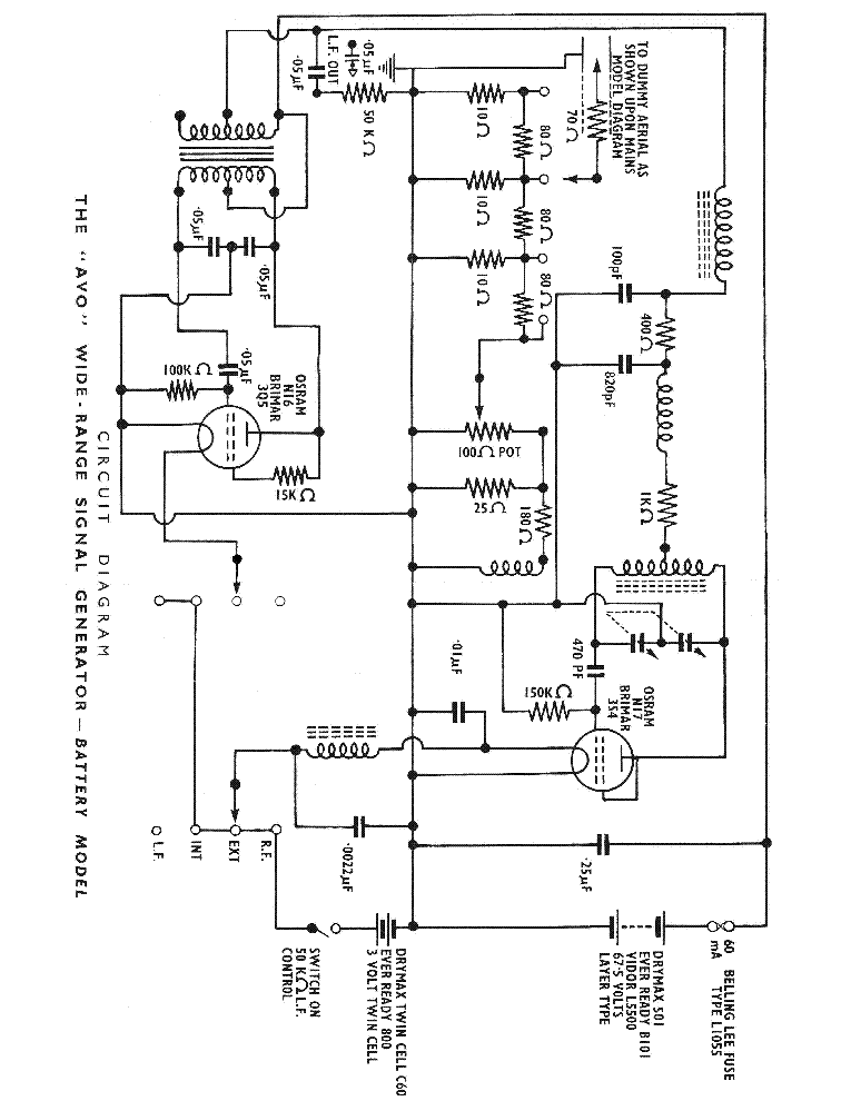 AVO SETTLERS TUBE SIGNAL GENERATOR Service Manual download, schematics ...