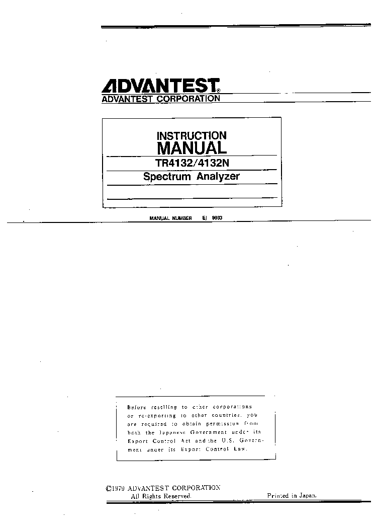 Advantest R3132 Service Manual