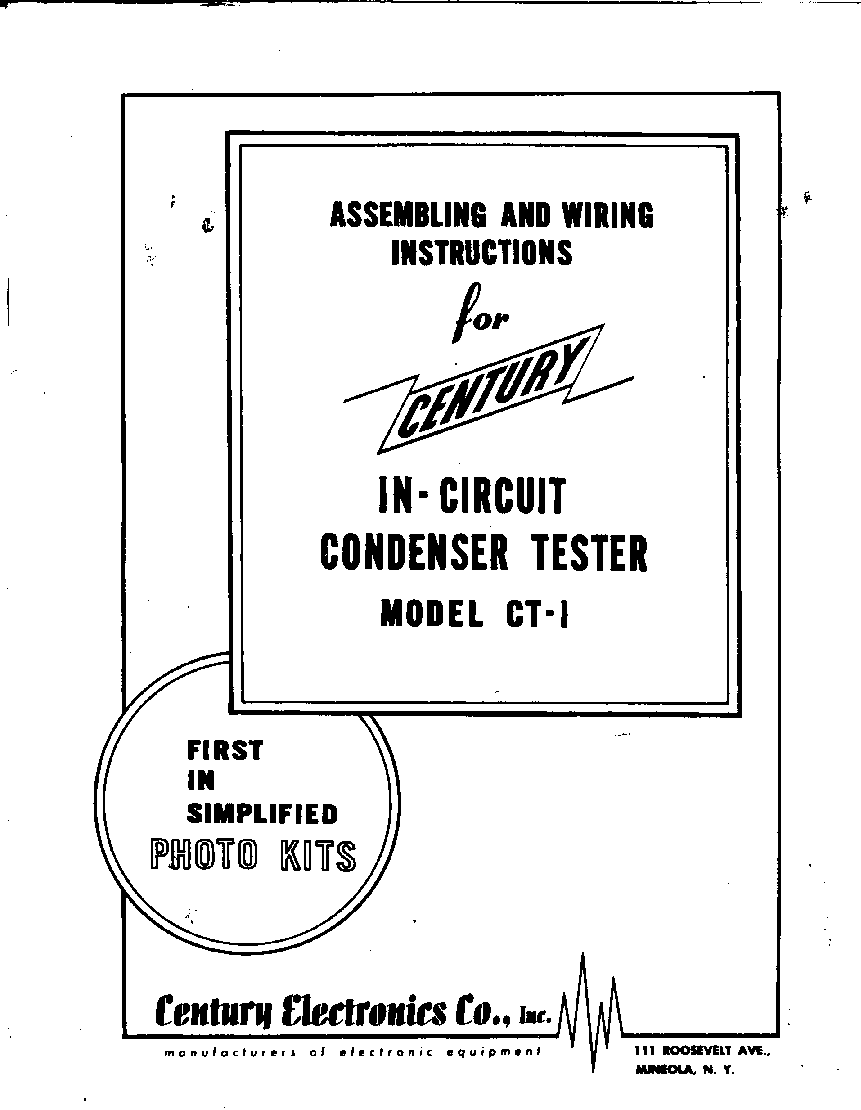 CENTURY ELECTRONICS FC-2 TUBE TESTER TUBE CHART Service Manual download