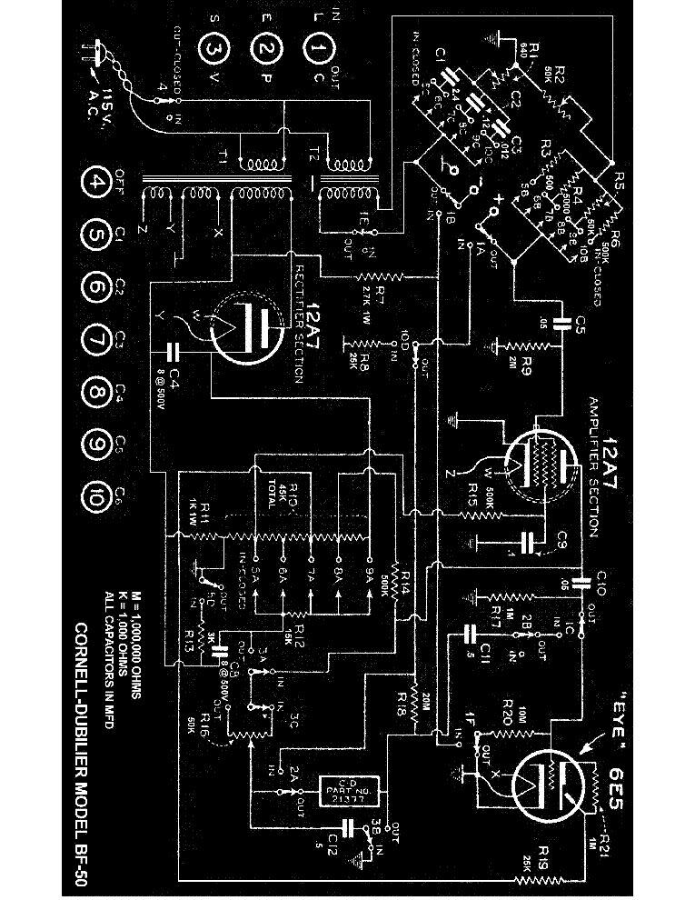 CORNELL-DUBILIER BF-50 CAPACITOR TESTER SCH service manual
