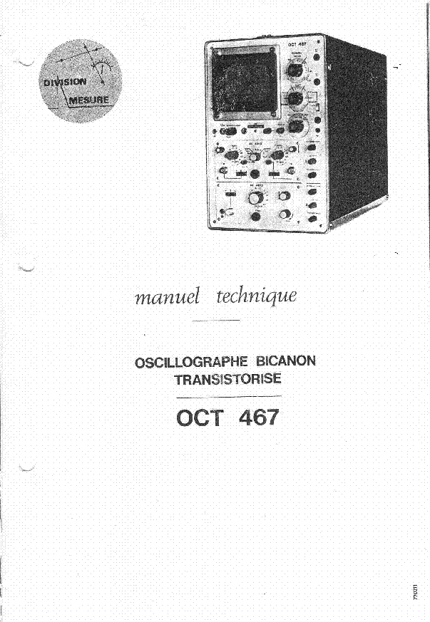 CRC MODEL OCT467 OSCILLOSCOPE Service Manual download, schematics ...