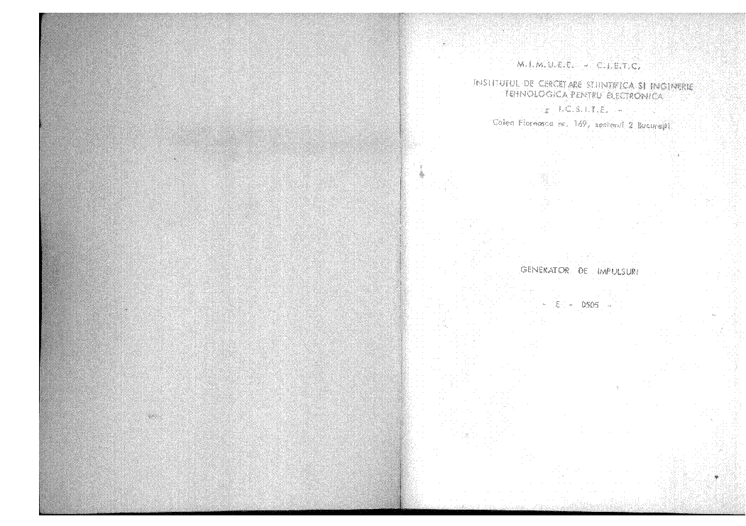 IEMI ICSITE E-0505 25MHZ PULSE GENERATOR RO 1987 SM service manual