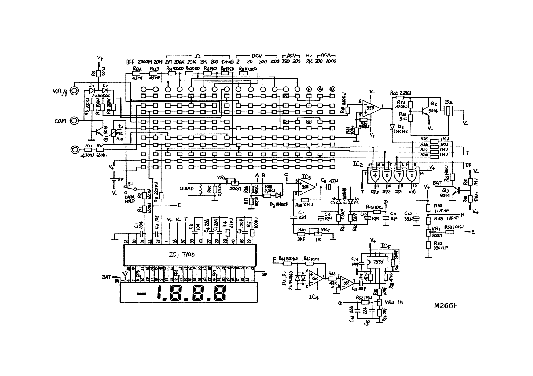 M266F DIGITAL MULTIMETER SCH Service Manual download, schematics