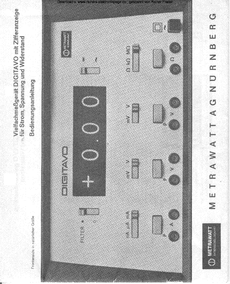 METRAWATT DIGITAVO service manual