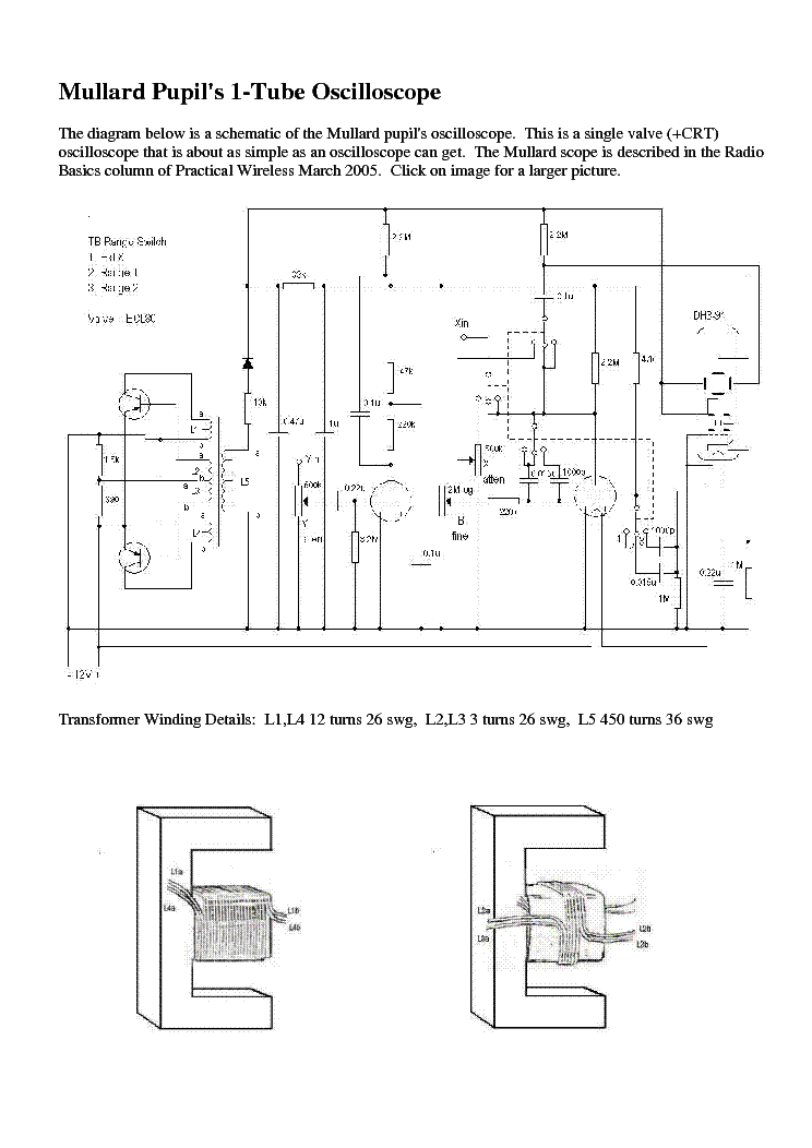 MULLARD PUPIL-S 1-TUBE OSCILLOSCOPE SCH service manual