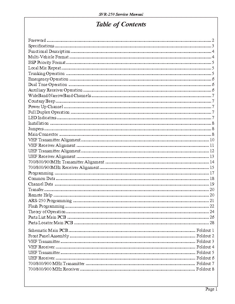 PYRAMID SVR-250 SM service manual