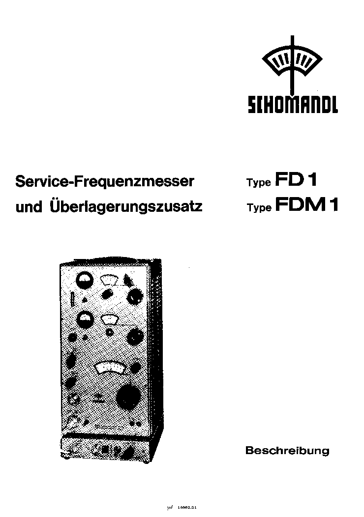 SCHOMANDL-FD1-FDM1 FREQUENCY METER service manual (1st page)