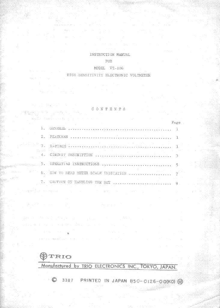 TRIO KENWOOD VT-106 INSTRUCTION SCH service manual (1st page)