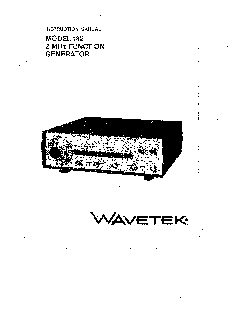 Wavetek 180 & 180LF Sweep & Function Generator Operating & Service Manual 