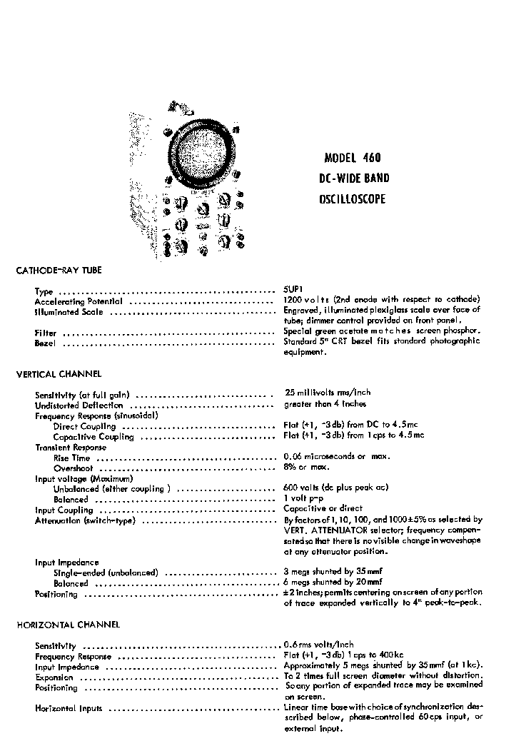 EICO 460-SM service manual (2nd page)
