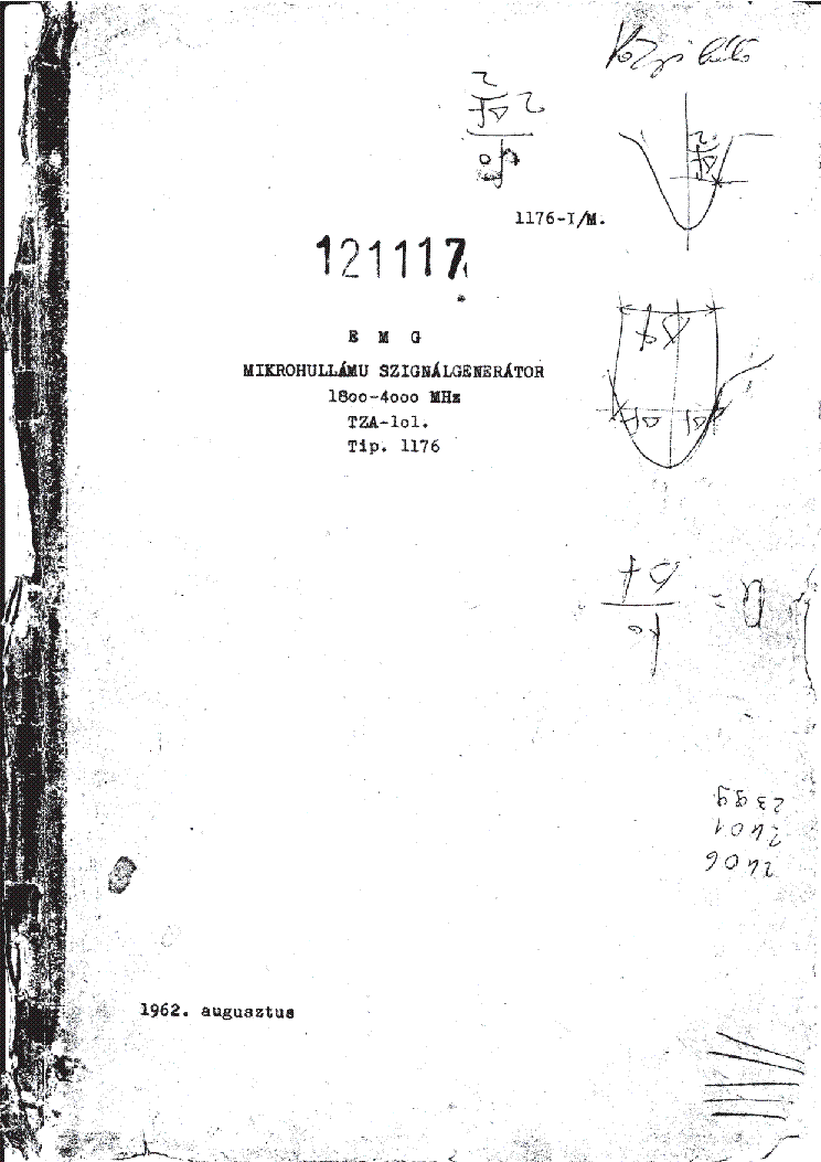 EMG 1176 TZA-101 MIKROHULLAMU SZIGNALGENERATOR service manual