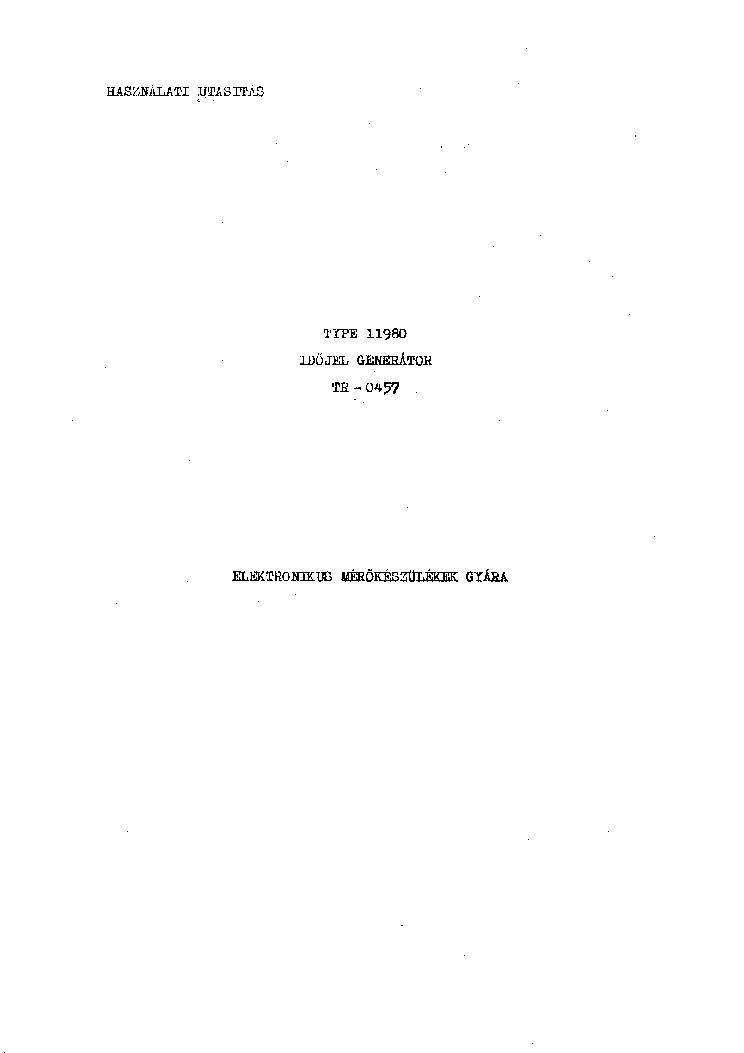 EMG 11980 TR-0457 IDOJEL GENERATOR SM service manual