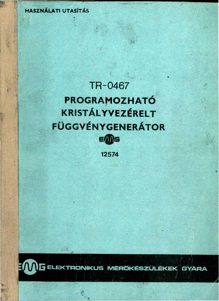 EMG 12574 TR-0467 GENERATOR service manual