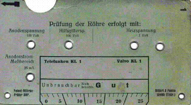 FUNKE W3 TUBE TESTER TUBE CHARTS DEU SM service manual
