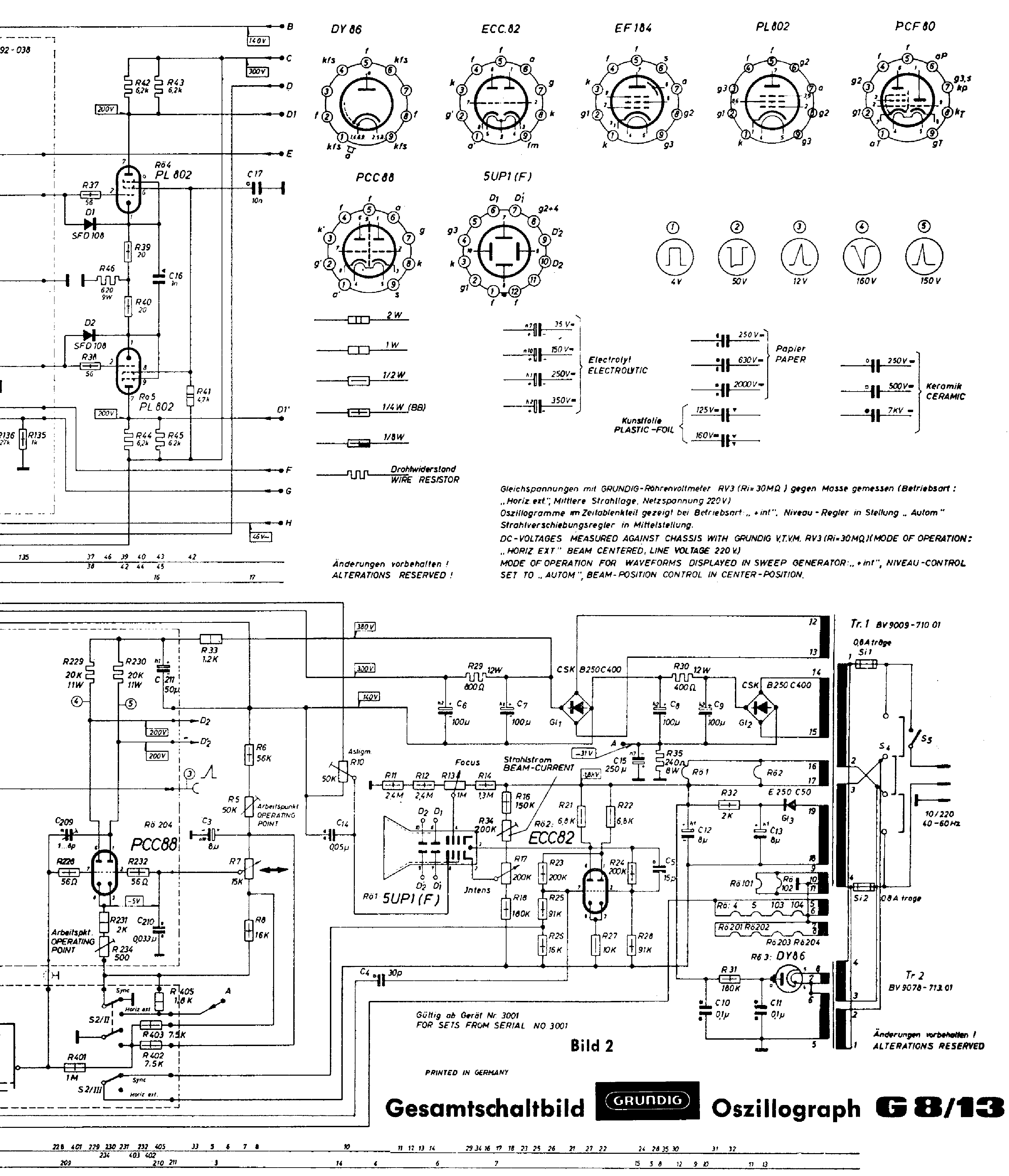 GRUNDIG G8-13 OSCILLOSCOPE SCH Service Manual download, schematics