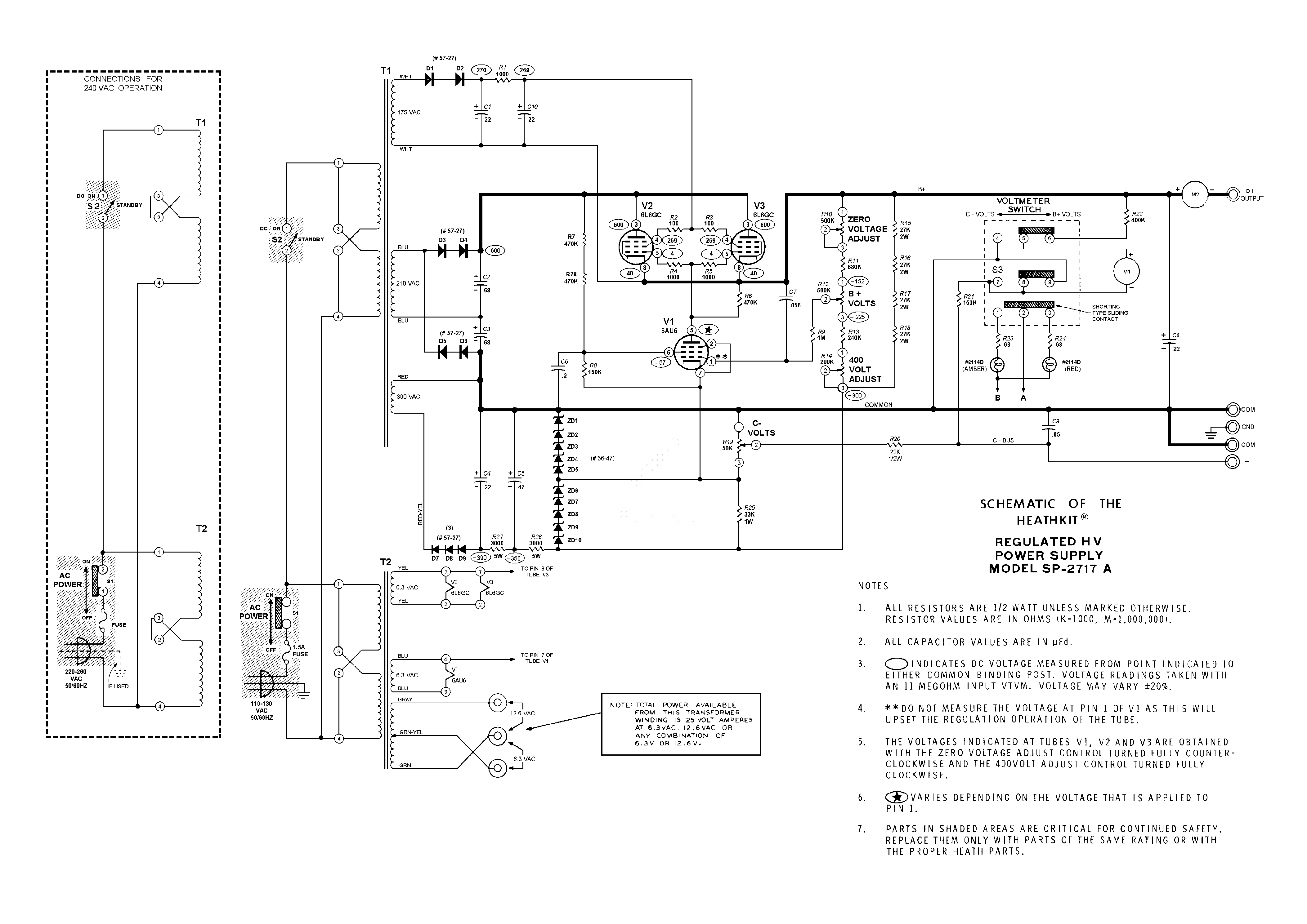 HEATHKIT IP2717A POWER SUPPLY SCH Service Manual download, schematics