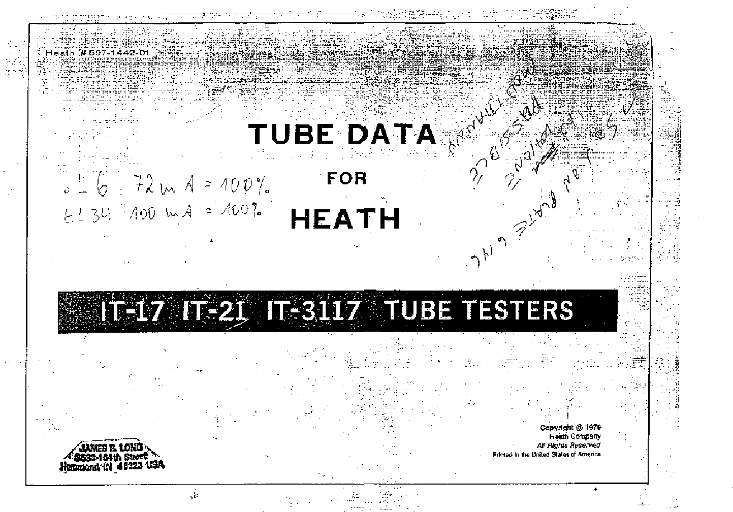 Heathkit it-3117 tube tester