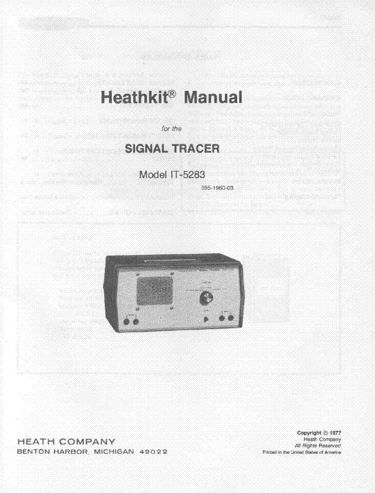 HEATHKIT IT-5283 SIGNAL TRACER JELKOVETO 1977 SM service manual (1st page)