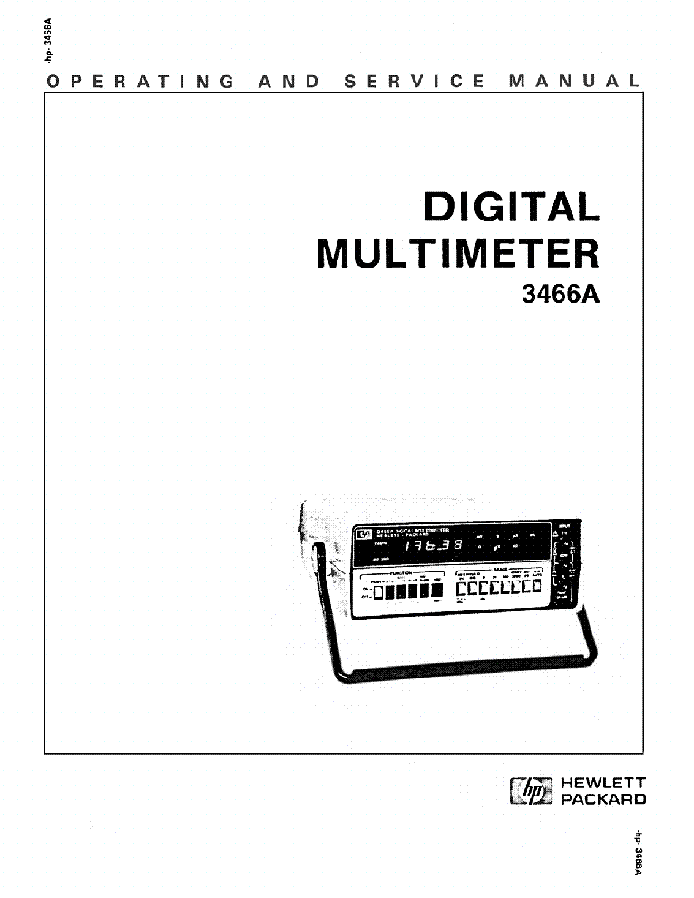 HP-3466A DIGITAL MULTIMETER OPERATING AND SERVICE MANUAL service manual (1st page)