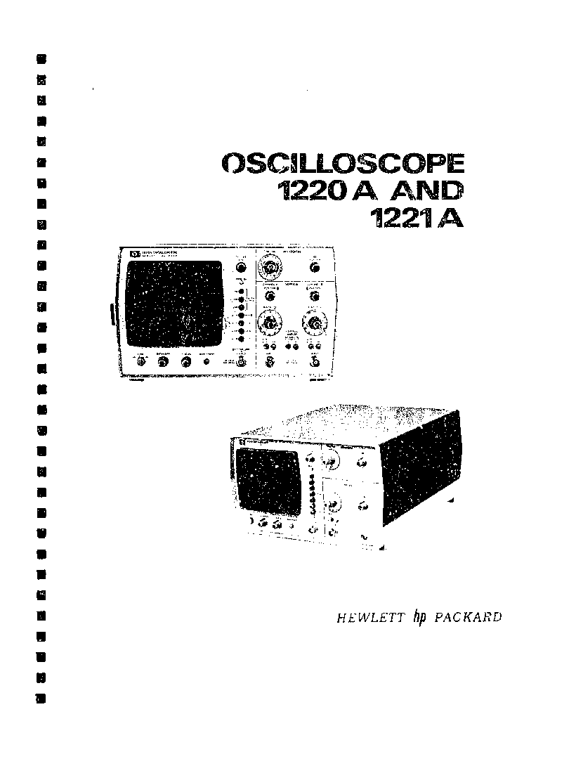 HP  1220A 1222A Oscilloscope Operating & Service Manual 