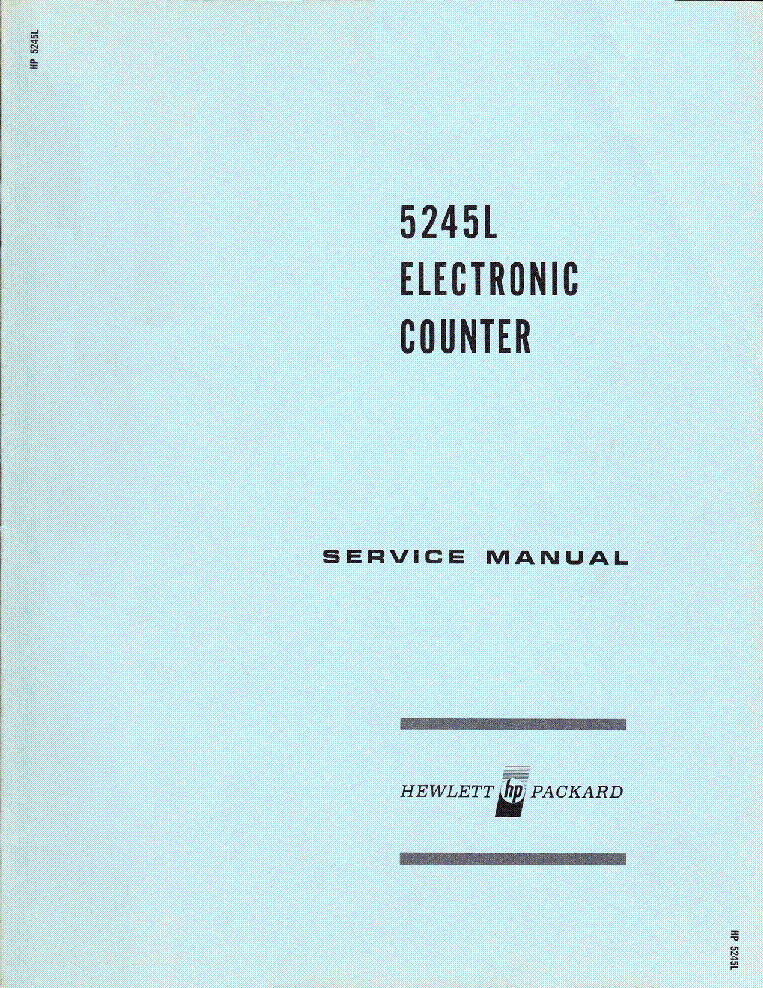 HP 5245L 50MHZ ELECTRONIC COUNTER 1966 SM service manual