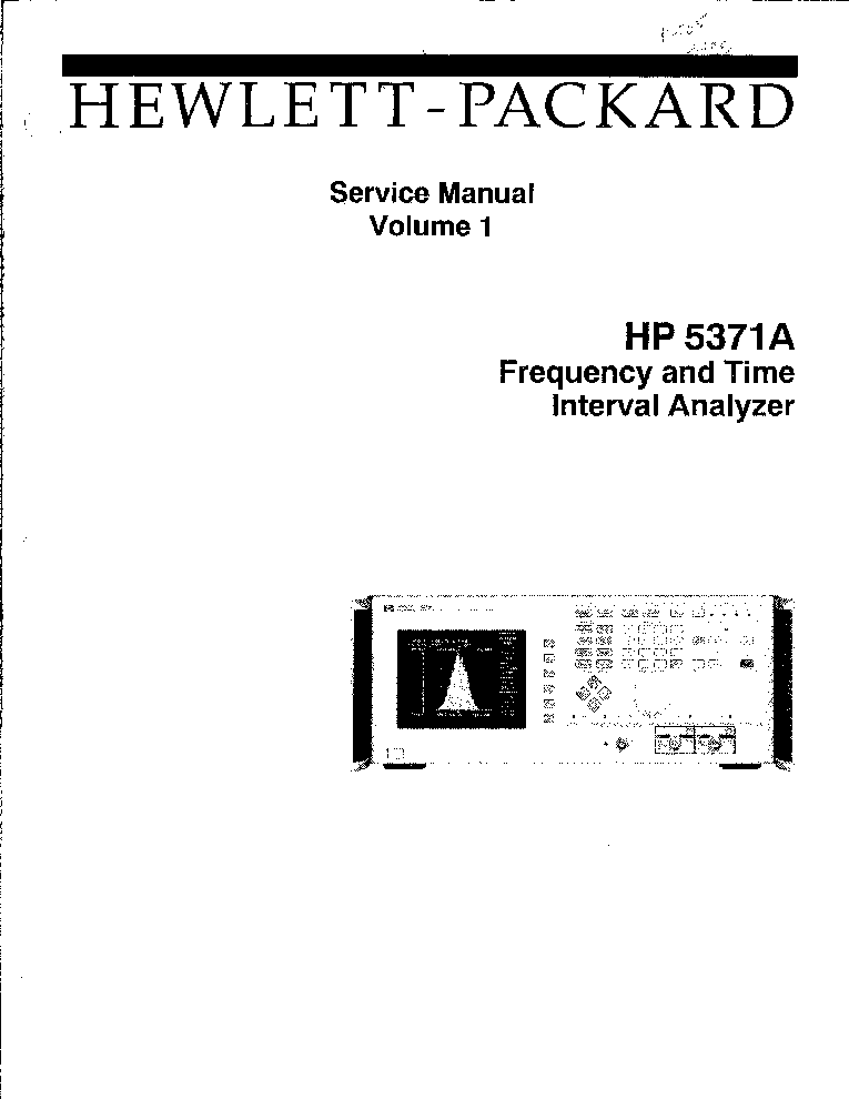 HP AGILENT-TECHNOLOGIES 5371A FREQUENCY AND TIME INTERVAL ANALYZER VOL1 service manual (2nd page)