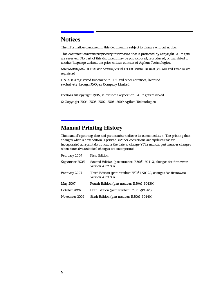 HP AGILENT-TECHNOLOGIES E5061A E5062A NETWORK ANALYZER service manual (2nd page)