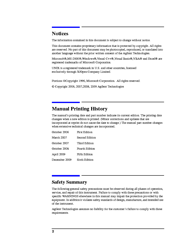 HP AGILENT-TECHNOLOGIES E5071C NETWORK ANALYZER service manual (2nd page)