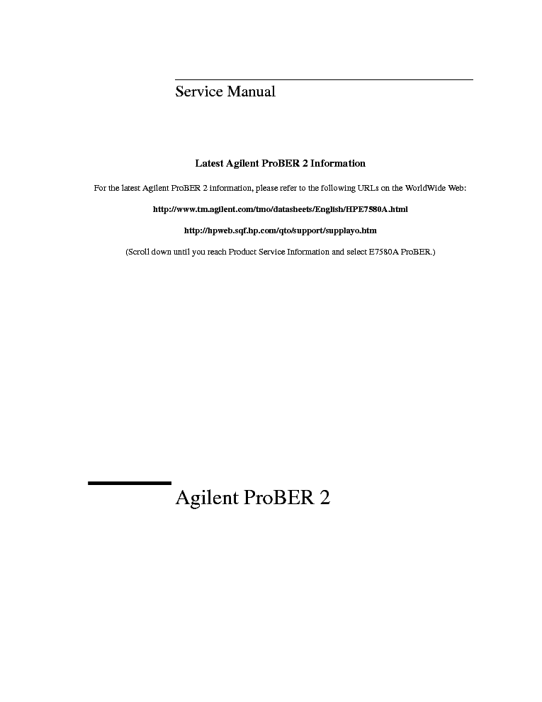 HP AGILENT-TECHNOLOGIES E7580 PROBER2 service manual (2nd page)