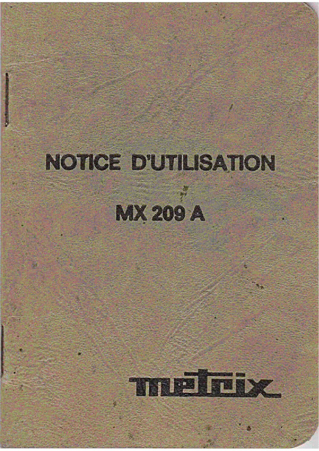 ITT-METRIX MX-209-A ANALOG-MM 1968 SM service manual (1st page)