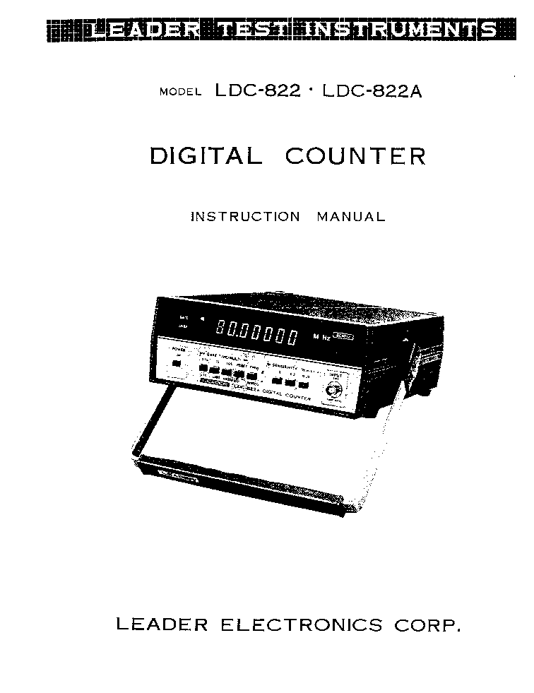 LEADER LDC-822 DIGITAL COUNTER Service Manual download, schematics