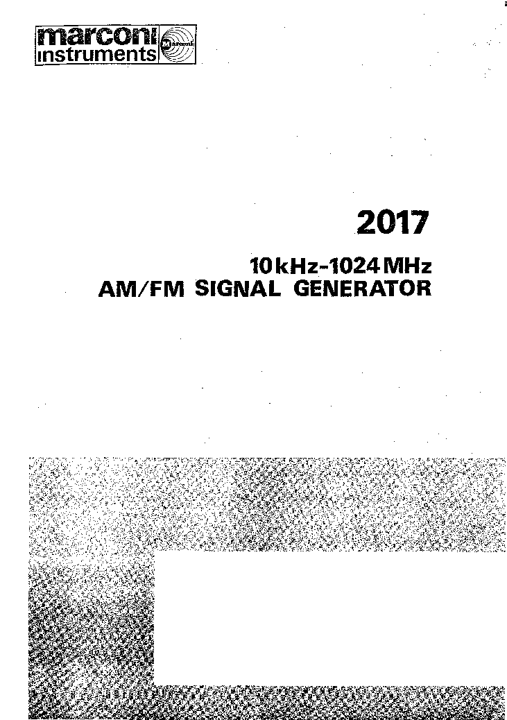 MARCONI 2017 AM-FM SIGNAL GENERATOR SM service manual (1st page)