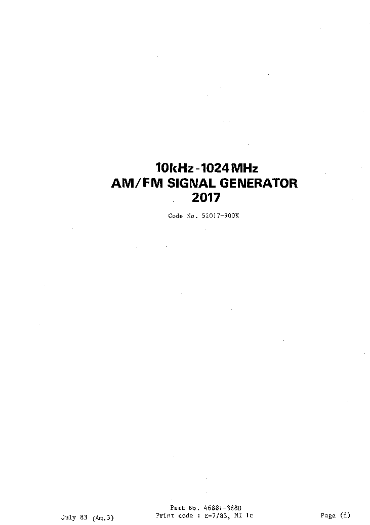 MARCONI 2017 AM-FM SIGNAL GENERATOR SM service manual (2nd page)