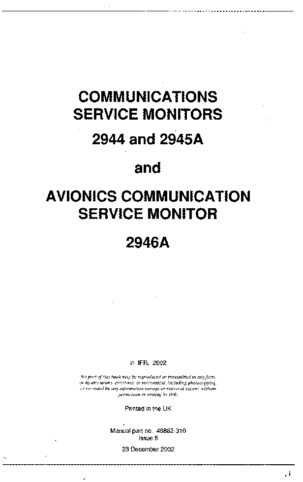MARCONI 2944A 2945A 2946A SM service manual (1st page)
