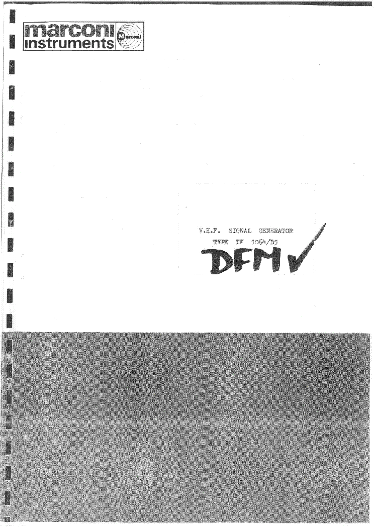 MARCONI TF-1064B-5 68-185 450-470MHZ VHF SIGNAL GENERATOR 1963 SM service manual (1st page)