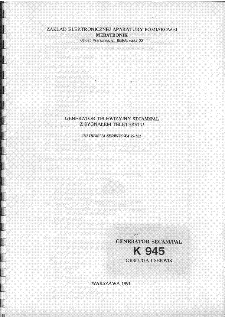 MERATRONIK K945 service manual