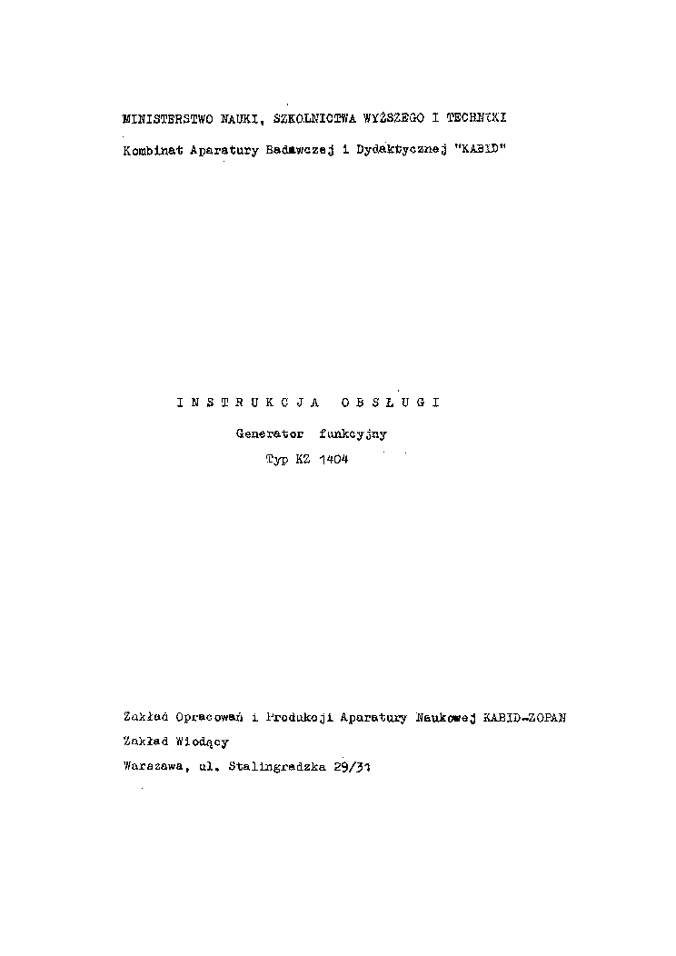 MERATRONIK KZ1404 service manual