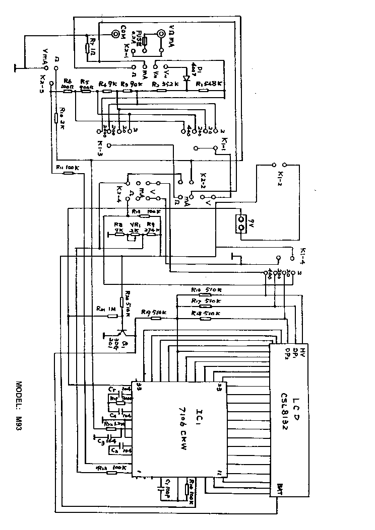 MASTECH M830B M832 M838 M890D M9502 M93 M300 M320 M2000 M3211 M3900 MY61 MY62 MY63 MY64 MY65 MY68 MULTIMETERS SCH service manual