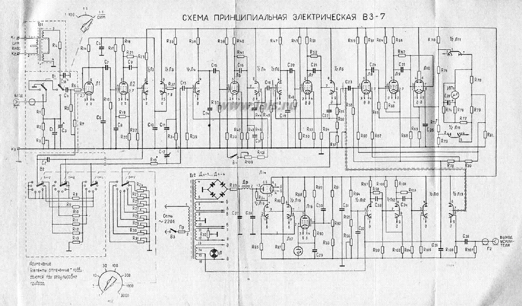 Ц 4352 мультиметр схема