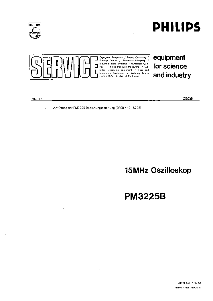 PHILIPS PM3225 SM service manual (2nd page)