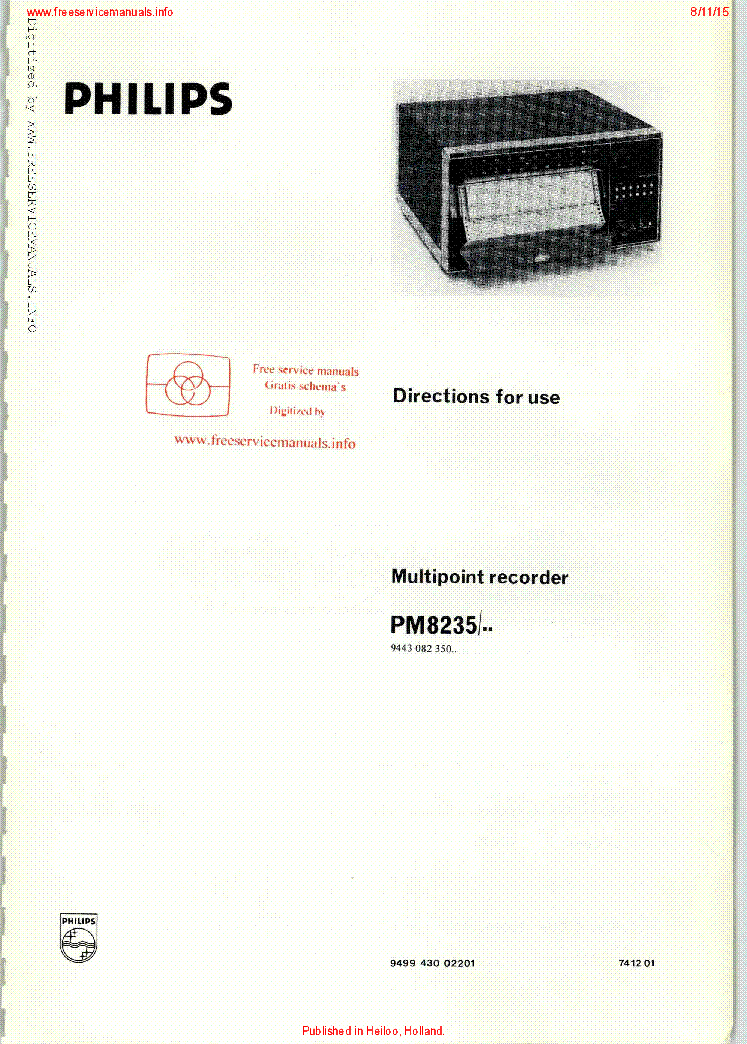 PHILIPS PM8235 SM service manual (2nd page)