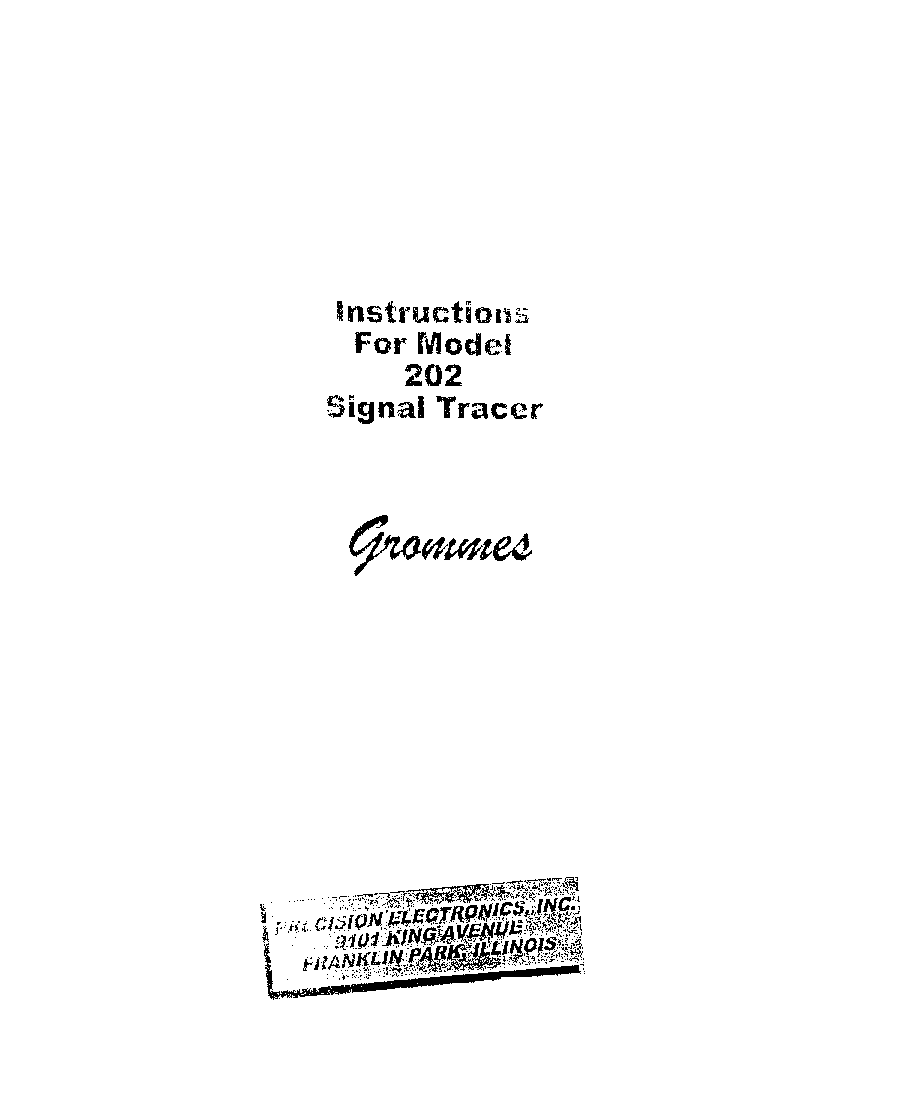 PRECISION 202 SIGNAL TRACER service manual